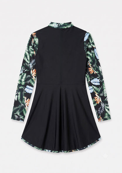 Tropical Black – 3-Piece Modest Swim Set