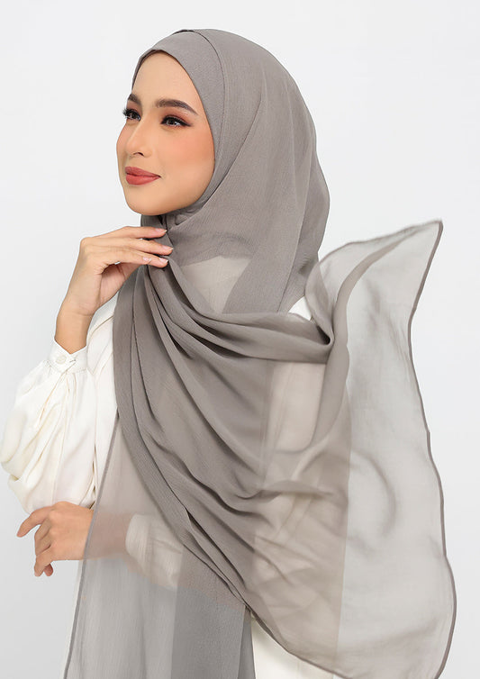 Truffle - Plain Crinkled Chiffon