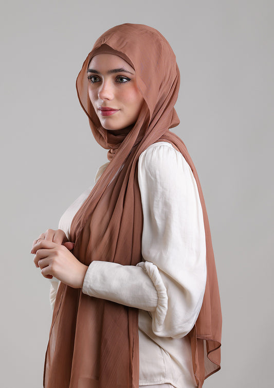Wet Sand-Plain Crinkled Chiffon