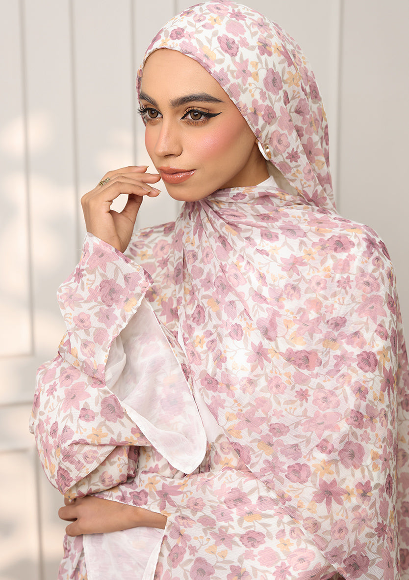Tie Front Abaya & Shawl Set - Eden Garden