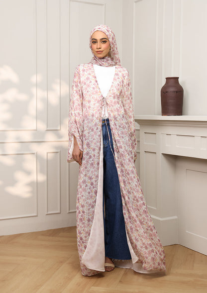 Tie Front Abaya & Shawl Set - Eden Garden