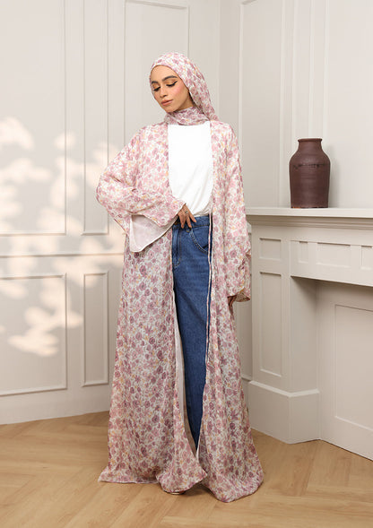 Tie Front Abaya & Shawl Set - Eden Garden