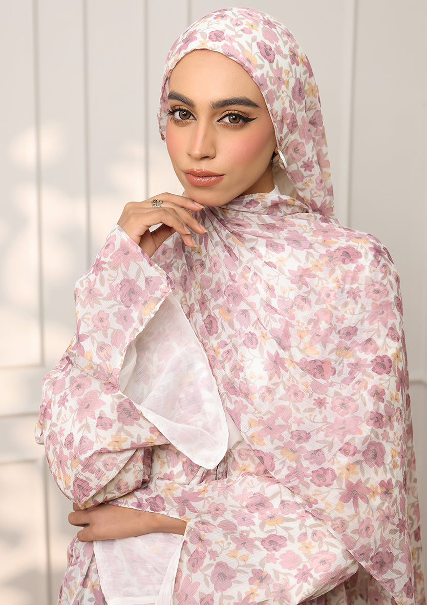 Tie Front Abaya & Shawl Set - Eden Garden