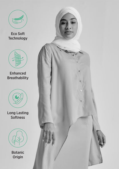 Asymmetric Hem Shirt in Tencel™