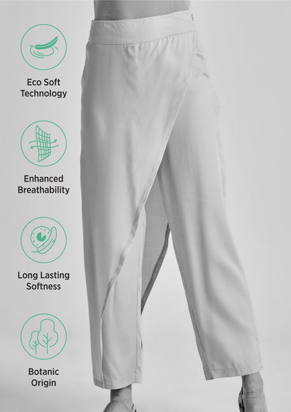 Overlapping Wide-Leg Pants in Tencel™