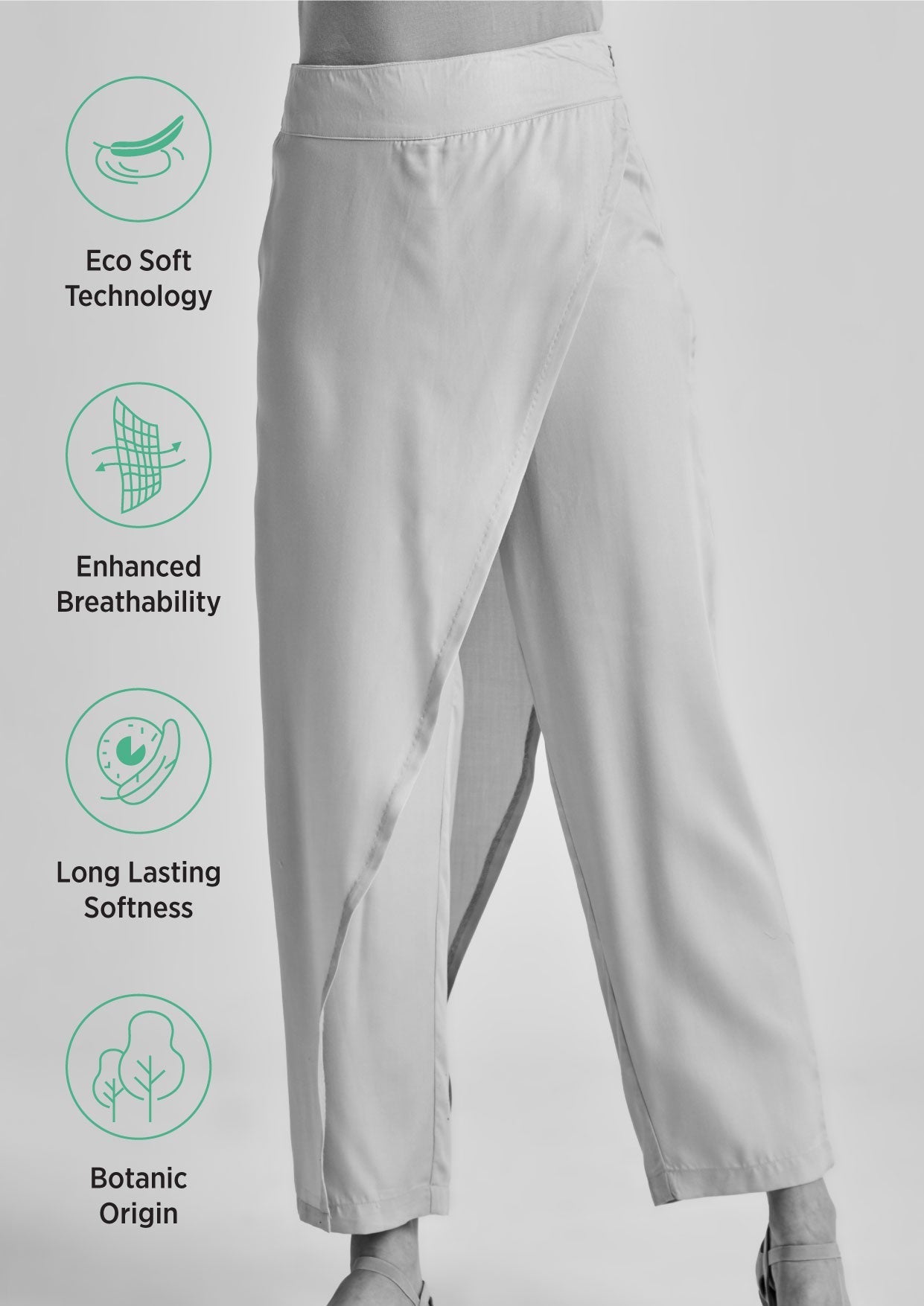 Overlapping Wide-Leg Pants in Tencel™