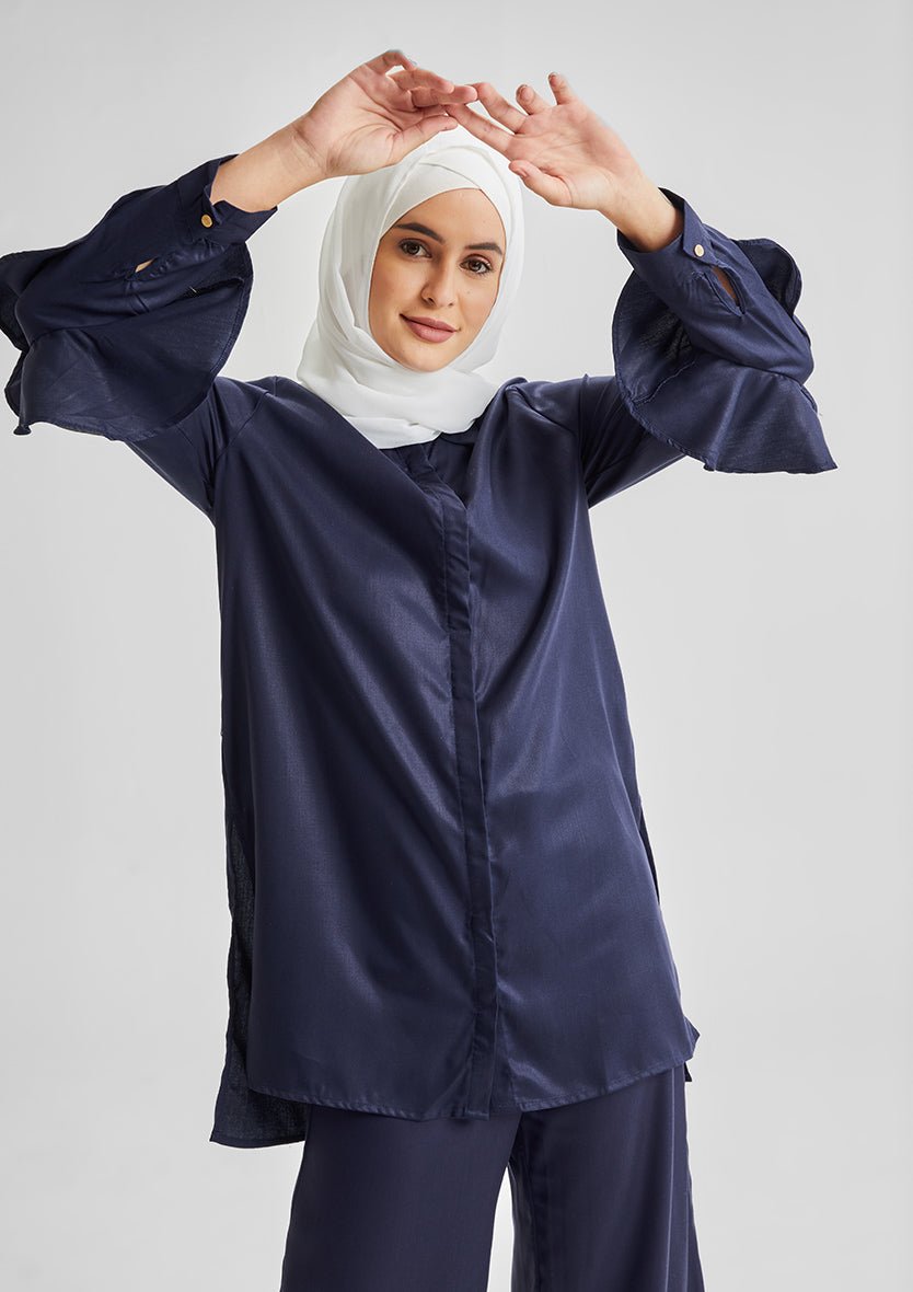 Ruffled Shirt-Tencelâ„¢ - BOKITTA