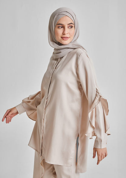 Ruffled Shirt-Tencelâ„¢ - BOKITTA