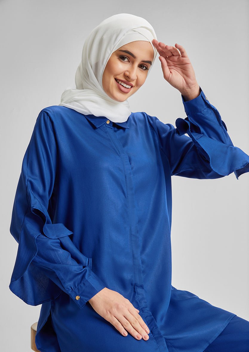 Ruffled Shirt-Tencelâ„¢ - BOKITTA
