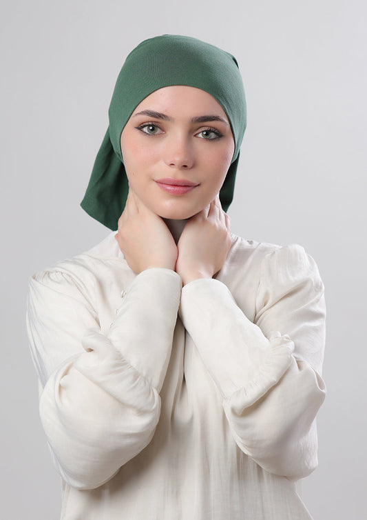 Dark green-Two In One-Plain Jersey Cotton