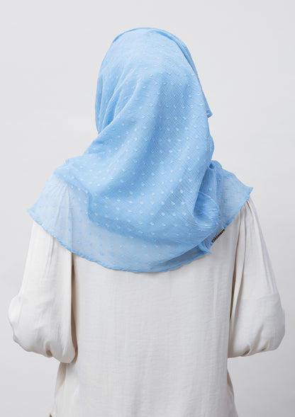Baby Blue-Plain Mosaic Butti Chiffon