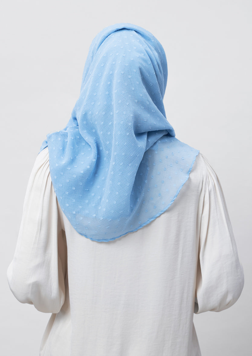 Baby Blue-Plain Mosaic Butti Chiffon
