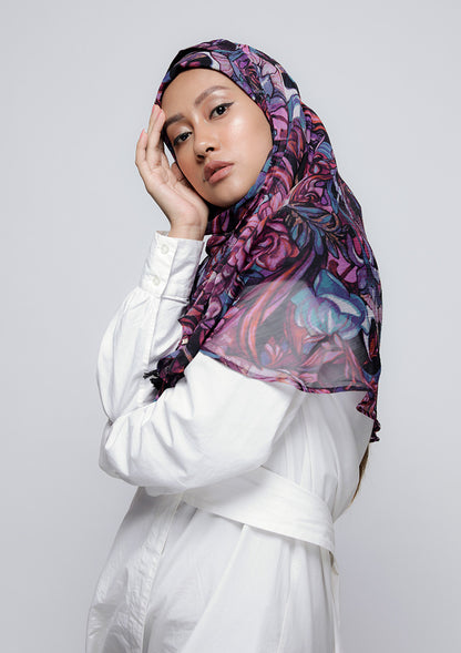 Brave Heart - Printed Crinkled Chiffon