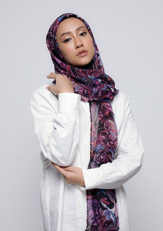 Brave Heart - Printed Crinkled Chiffon