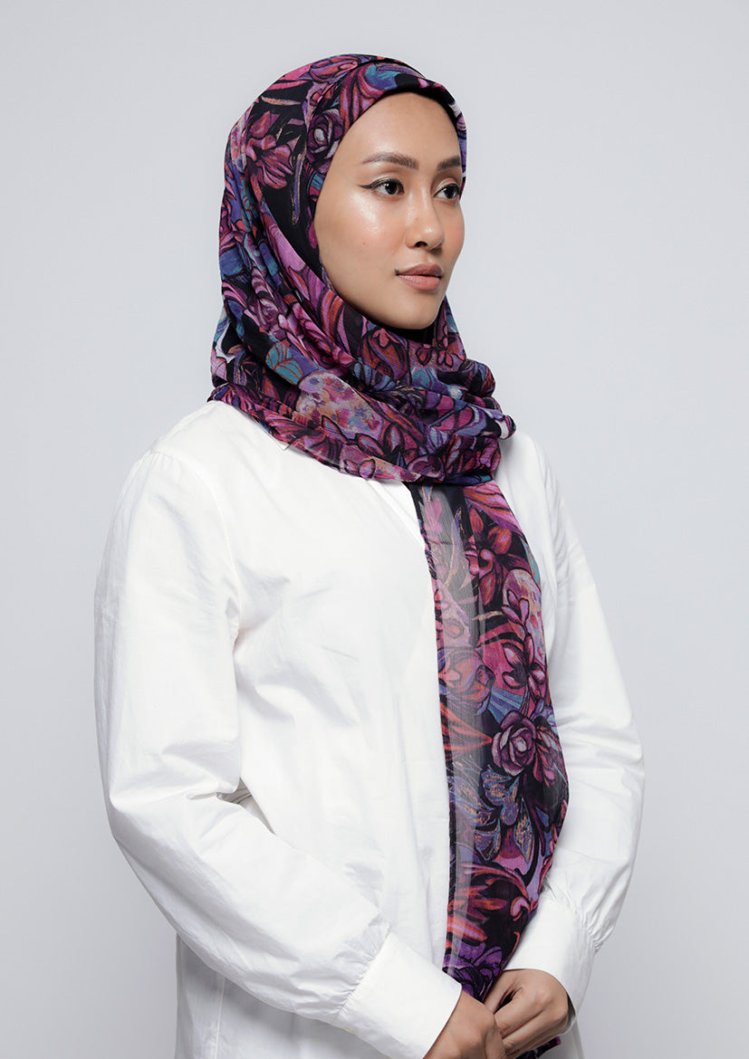 Brave Heart - Printed Crinkled Chiffon