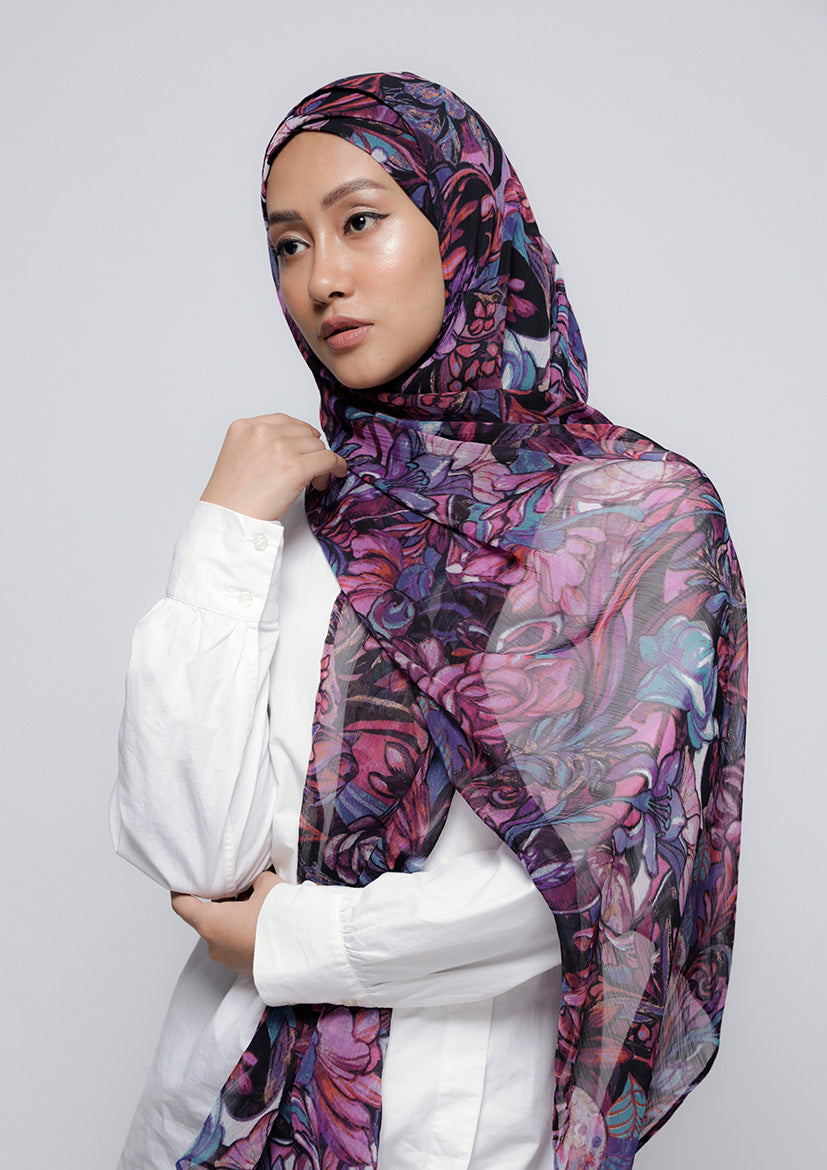Brave Heart - Printed Crinkled Chiffon