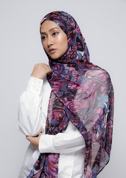 Brave Heart - Printed Crinkled Chiffon