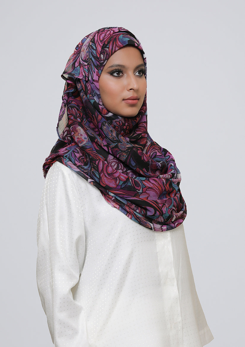 Brave Heart - Printed Crinkled Chiffon