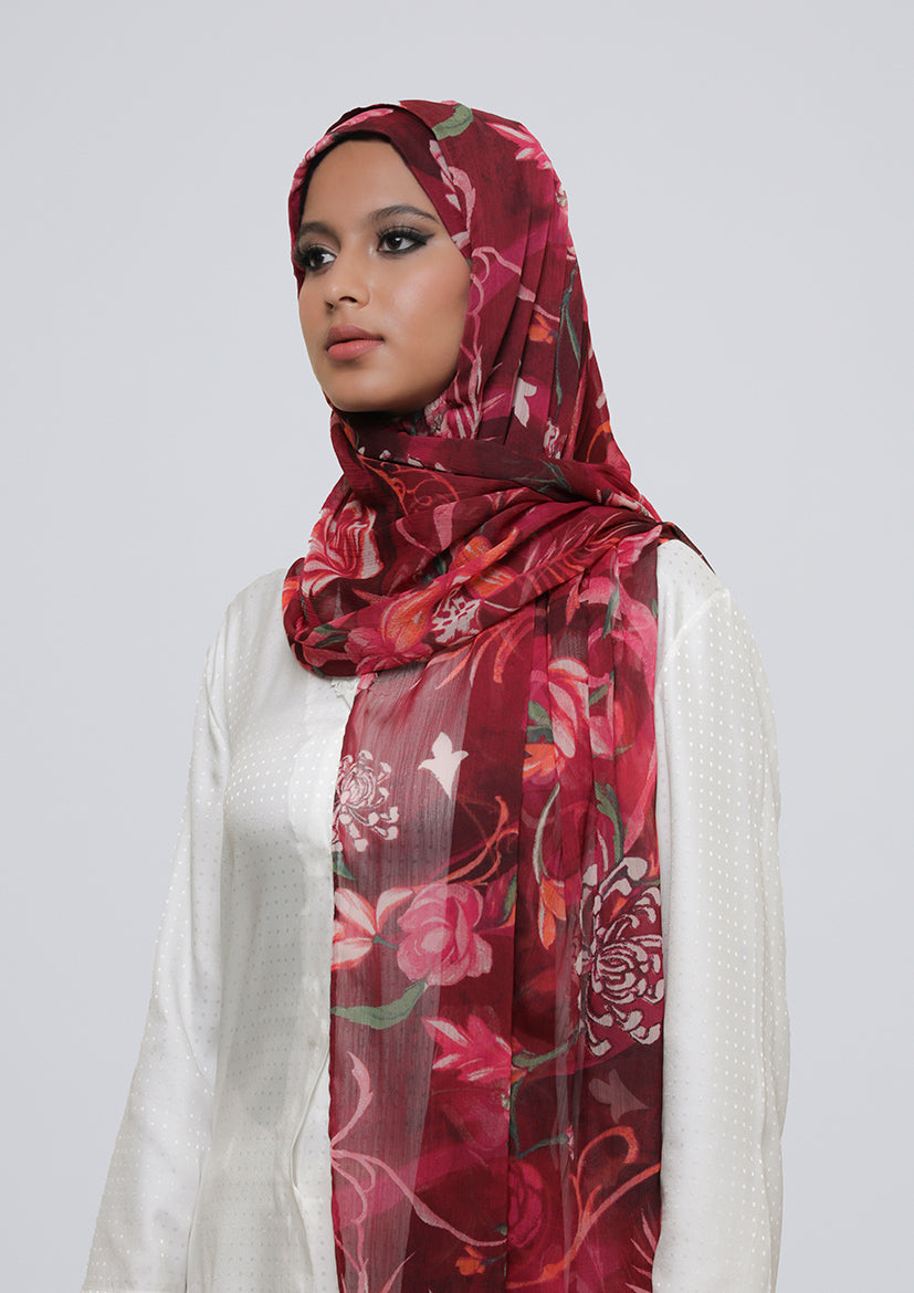 Light My Fire - Printed Crinkled Chiffon