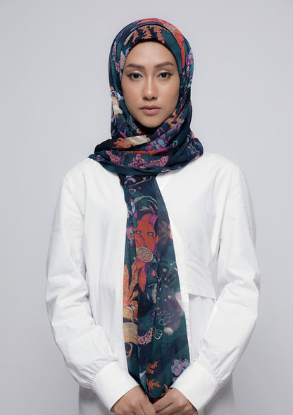 Under The Sea - Printed Crinkled Chiffon
