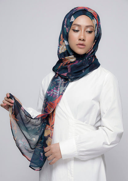 Under The Sea - Printed Crinkled Chiffon