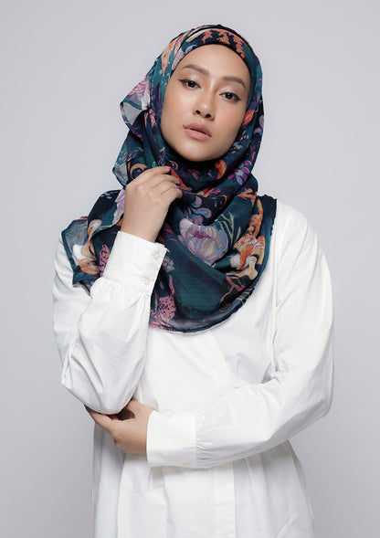 Under The Sea - Printed Crinkled Chiffon