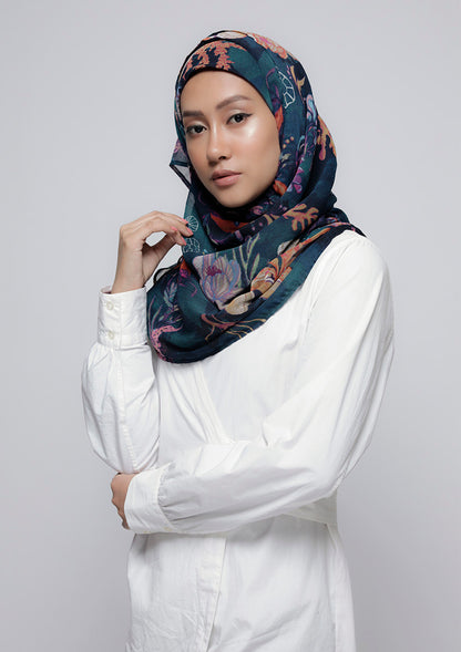 Under The Sea - Printed Crinkled Chiffon