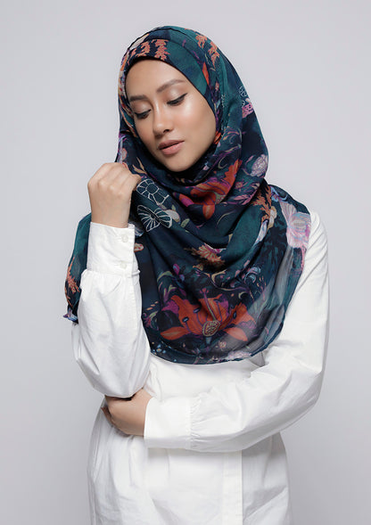 Under The Sea - Printed Crinkled Chiffon