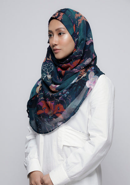 Under The Sea - Printed Crinkled Chiffon