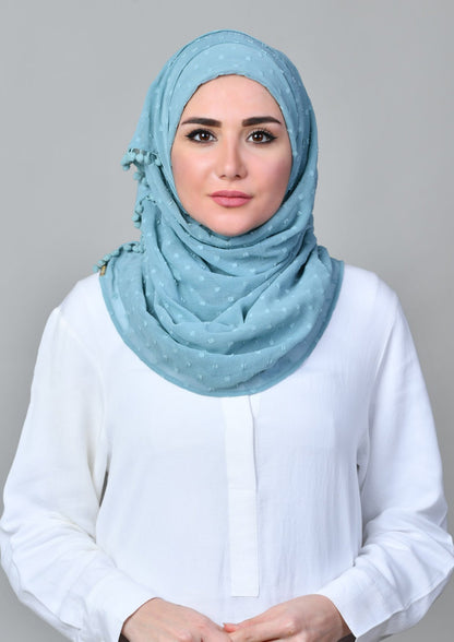 Aqua - Mosaic Butti Chiffon - BOKITTA Hijab