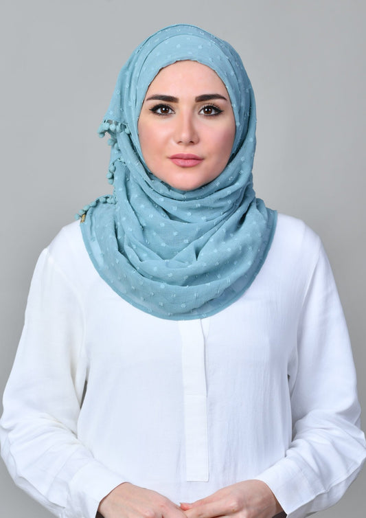 Aqua - Mosaic Butti Chiffon - BOKITTA Hijab