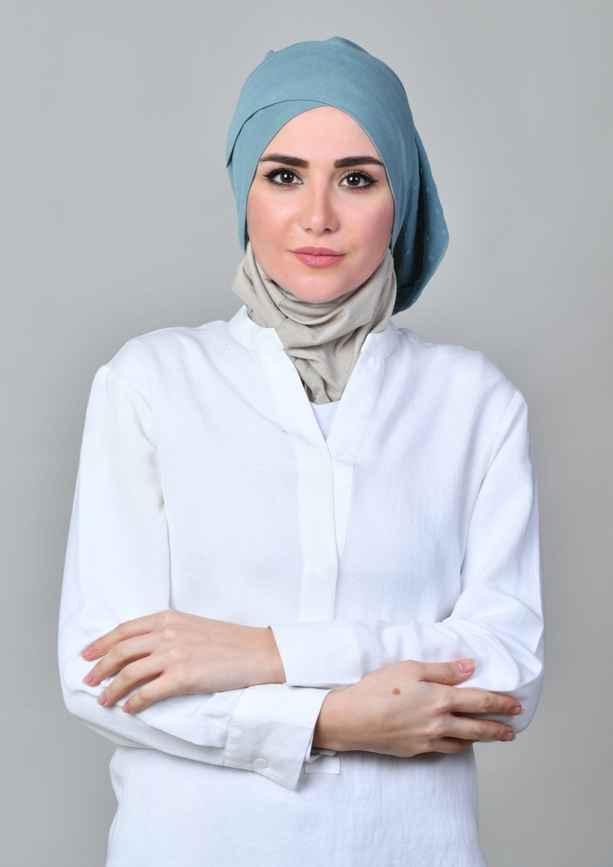 Aqua - Mosaic Butti Chiffon - BOKITTA Hijab