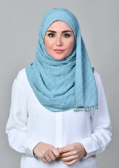 Aqua - Mosaic Butti Chiffon - BOKITTA Hijab