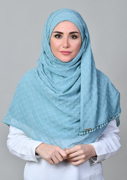Aqua - Mosaic Butti Chiffon - BOKITTA Hijab