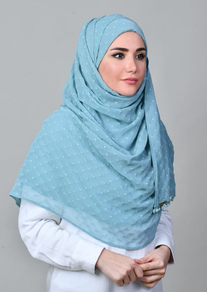 Aqua - Mosaic Butti Chiffon - BOKITTA Hijab