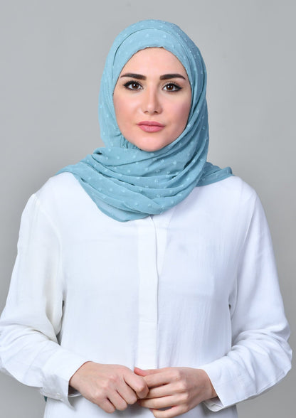 Aqua - Mosaic Butti Chiffon - BOKITTA Hijab