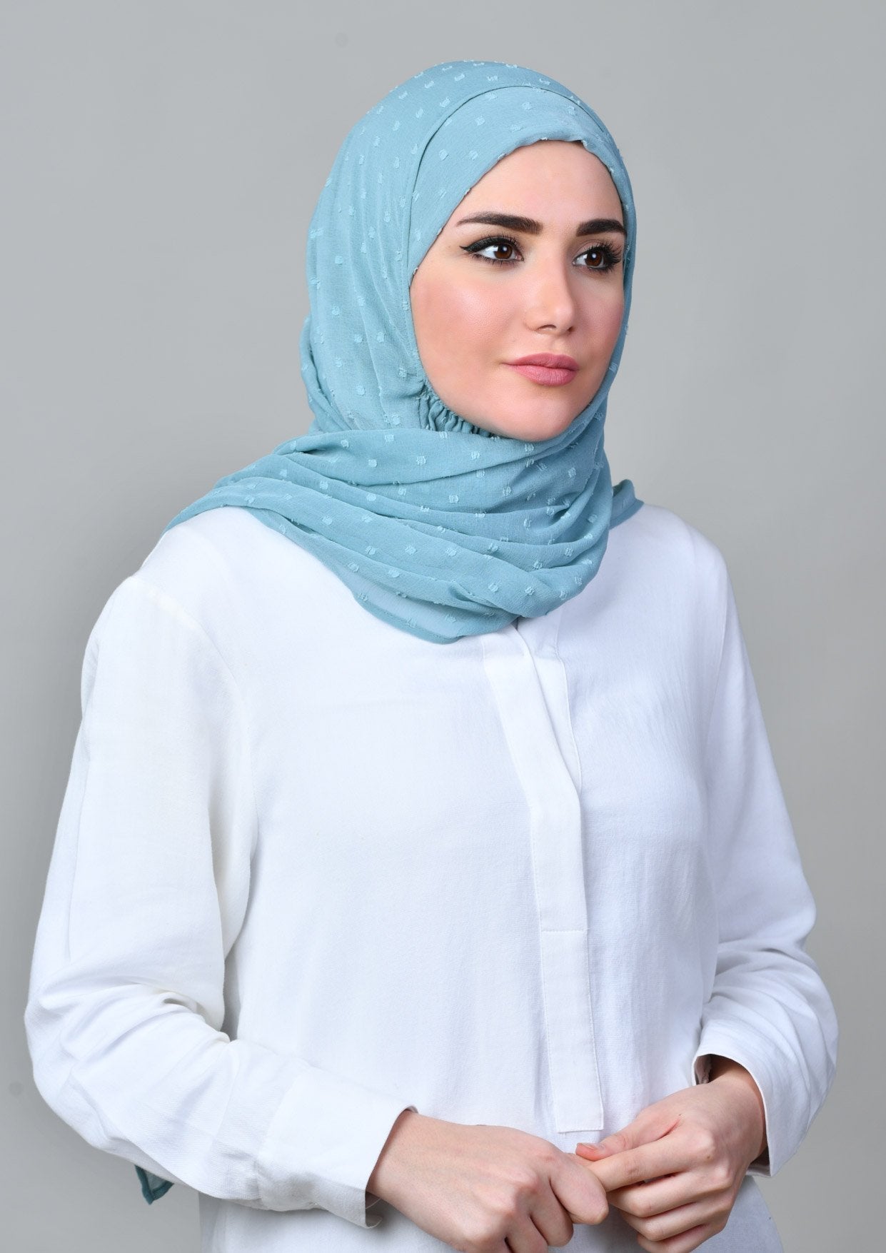 Aqua - Mosaic Butti Chiffon - BOKITTA Hijab