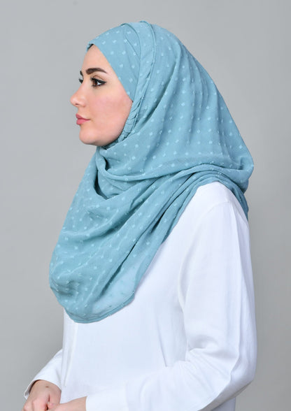 Aqua - Mosaic Butti Chiffon - BOKITTA Hijab