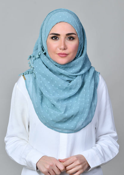 Aqua - Mosaic Butti Chiffon - BOKITTA Hijab