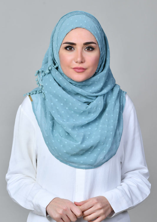 Aqua - Mosaic Butti Chiffon - BOKITTA Hijab