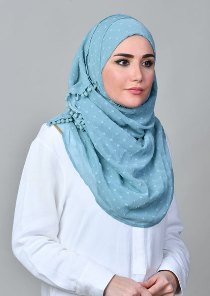 Aqua - Mosaic Butti Chiffon - BOKITTA Hijab