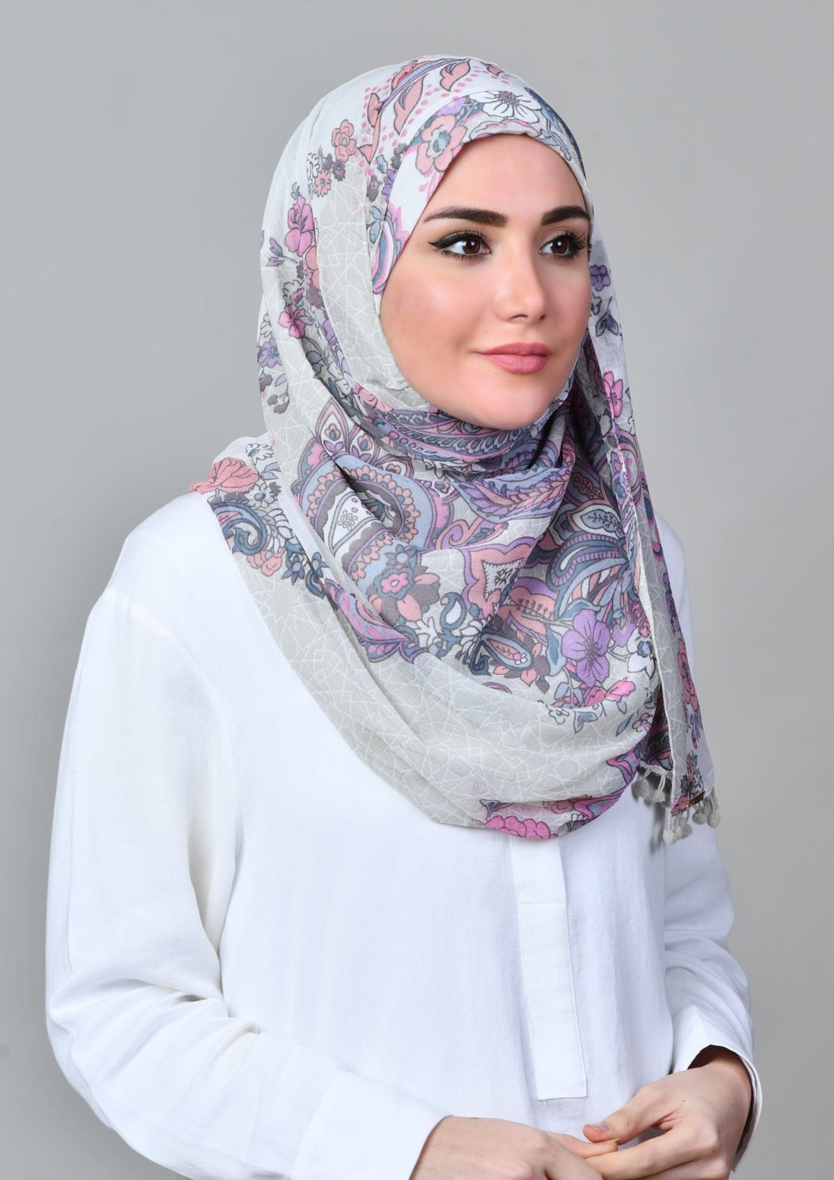 Boteh Blue - Mosaic Chiffon - BOKITTA Hijab