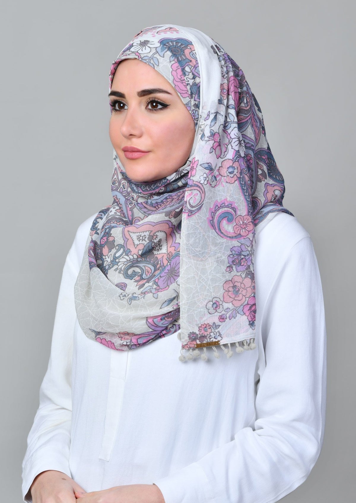Boteh Blue - Mosaic Chiffon - BOKITTA Hijab