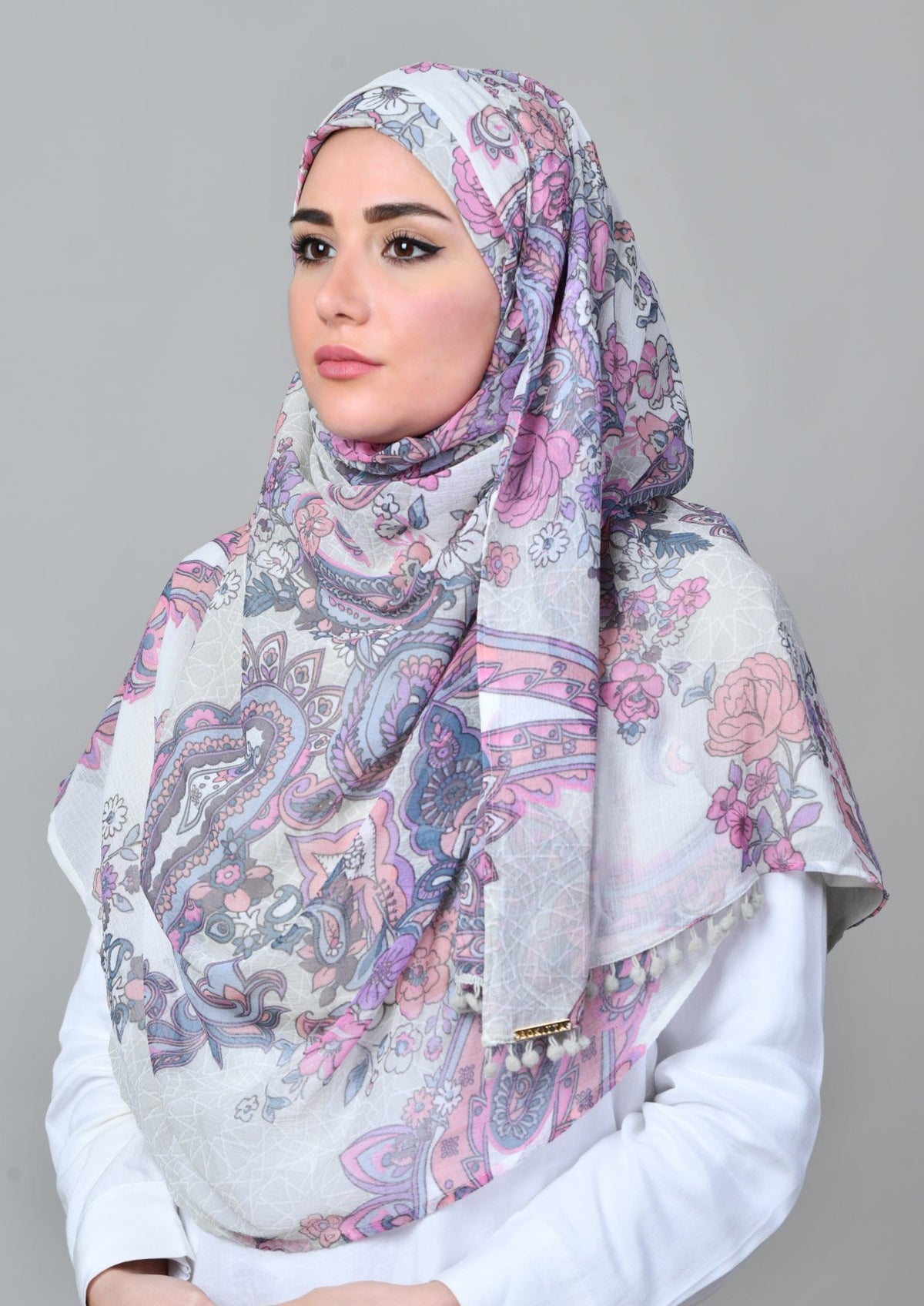 Boteh Blue - Mosaic Chiffon - BOKITTA Hijab