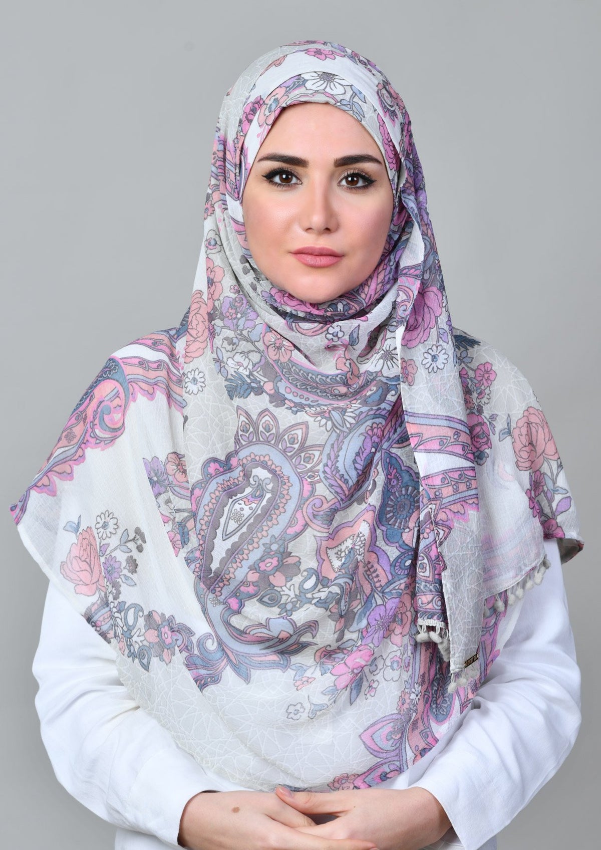 Boteh Blue - Mosaic Chiffon - BOKITTA Hijab