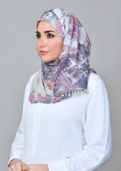 Boteh Blue - Mosaic Chiffon - BOKITTA Hijab