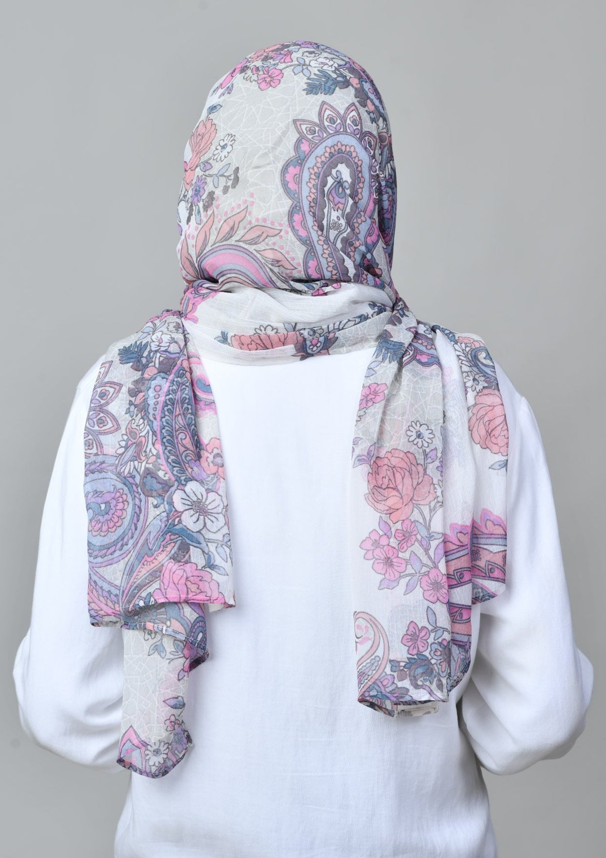Boteh Blue - Mosaic Chiffon - BOKITTA Hijab