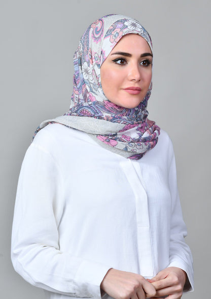 Boteh Blue - Mosaic Chiffon - BOKITTA Hijab