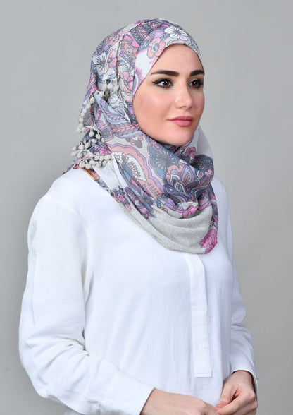 Boteh Blue - Mosaic Chiffon - BOKITTA Hijab