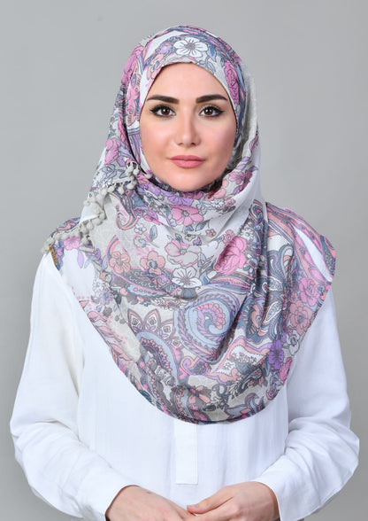 Boteh Blue - Mosaic Chiffon - BOKITTA Hijab